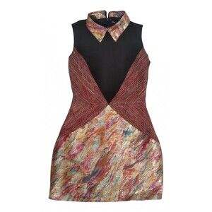 Sister Jane Dress Womens Size S Multicolor Abstract Metallic Shift Mini